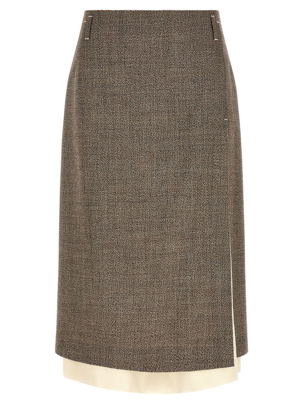 Mehrlagige Saumröcke Beige