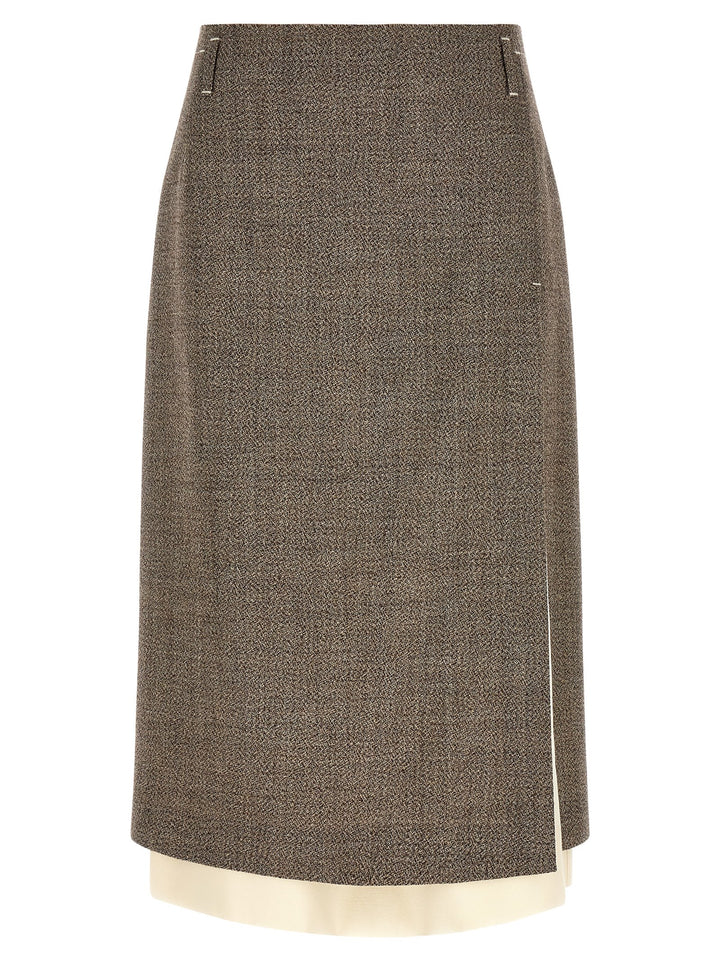 Tela Multi-Layer Hem Skirt Gonne - Beige | a4543f77664dd0282ca3fed6c5164aeae1f7d697