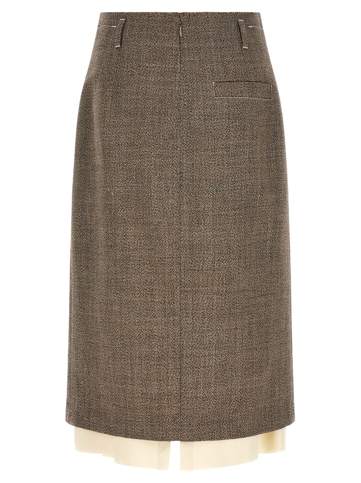 Tela Multi-Layer Hem Skirt Gonne - Beige | c824bfc9726f8f1b73eaf0d93faf9161f37ec605