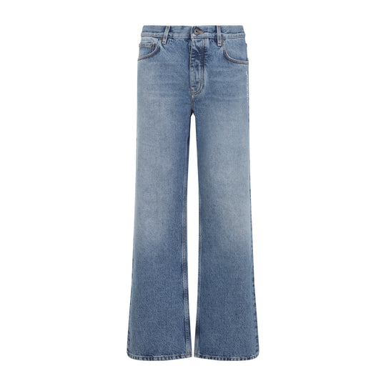 Light Blue Half Arrow Slim Relaxed Cotton Jeans