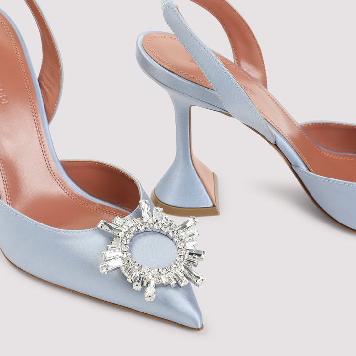 Amina Muaddi Mules - Blu | 7a4ee93c3615ba4c25ed994b017dacc2fb245bde
