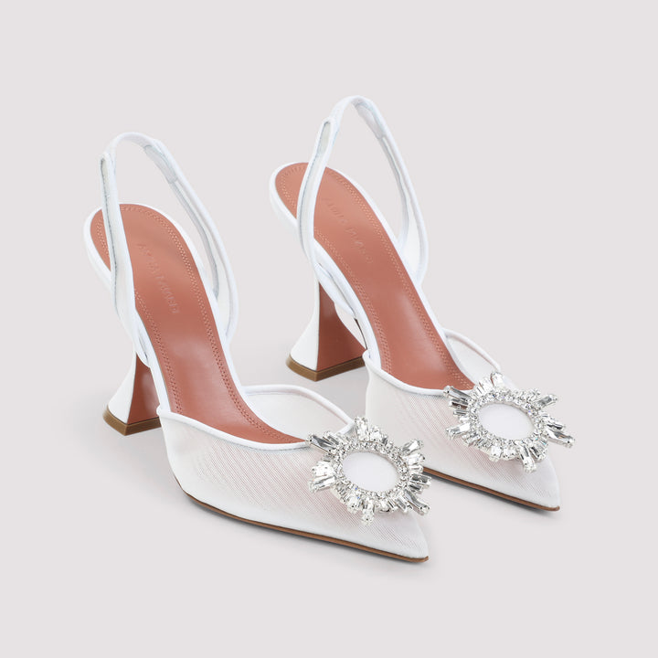 Amina Muaddi Mules - Bianco | dae3ce805287ca53c8f146ff59dfc63c8d823b4a