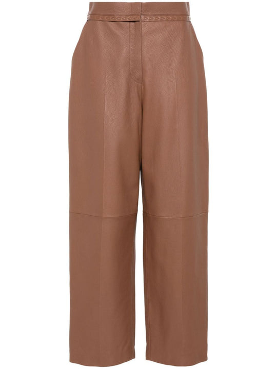 Pantaloni Carrot Fit In Pelle