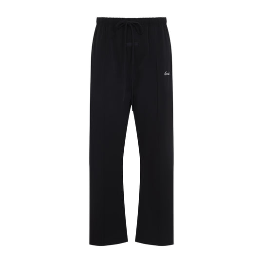 Jet Black Sporty Nylon Relaxed Trackpant