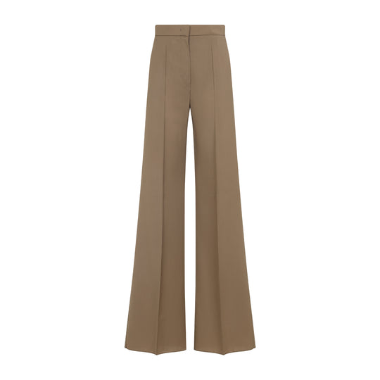 Beige Fernet Straight Virgin Wool Pants