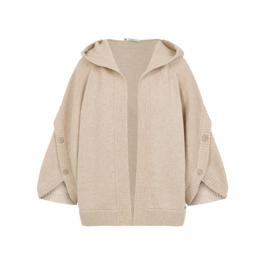 Pumice Beige Wool Vals Bottons Cardigan
