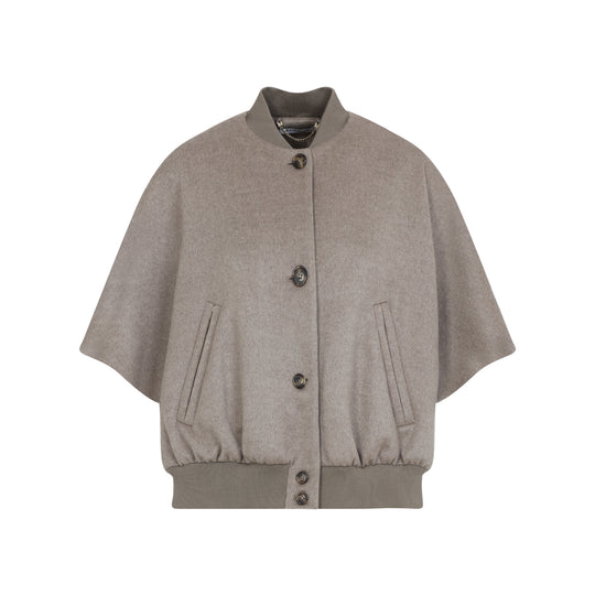 Cacha Grey Cashmere Leticia Bomber Cape