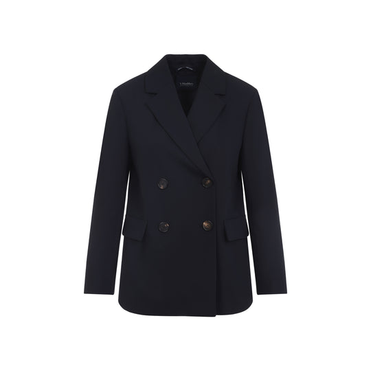 Blue Virgin Wool Ester Double Breasted Jacket