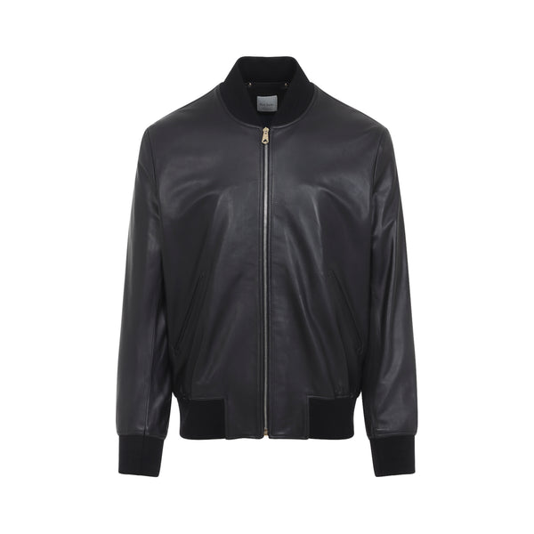Black Leather Bomber Jacket