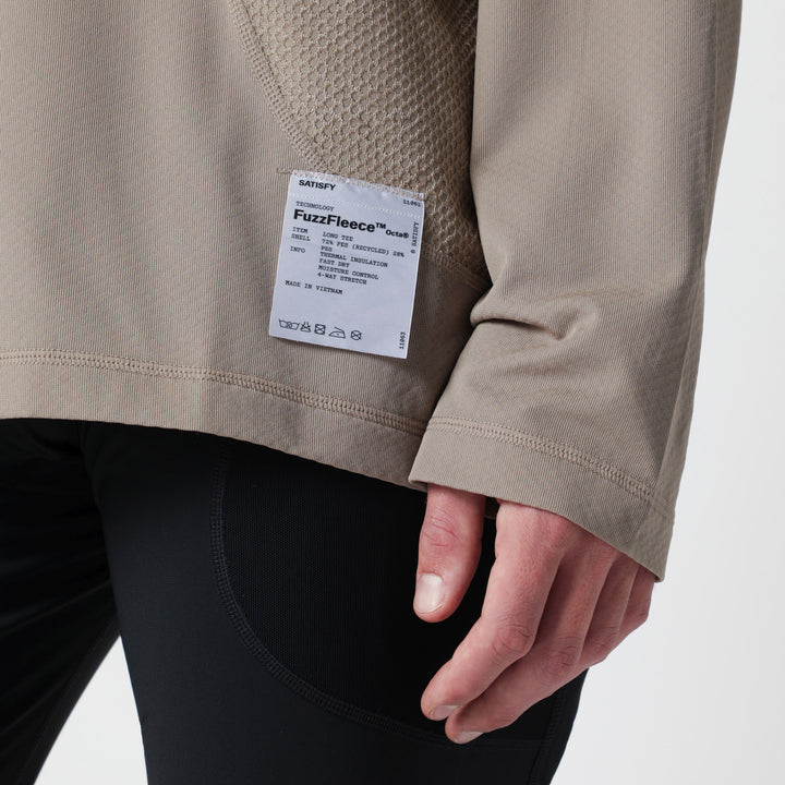 Satisfy Beige Fuzz Fleece Octa Langarmshirt