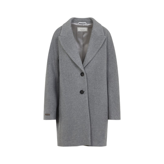 Grey Cocoon Virgin Wool Coat
