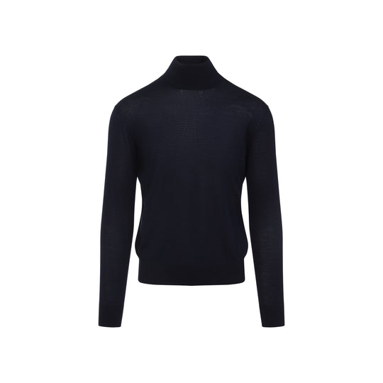 Blue Wool And Cashmere Pullover