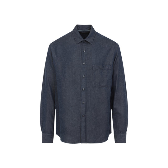 Denim Blue Cotton Denim Shirt