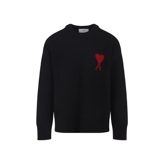 Black And Red Adc Crewneck Wool Sweater