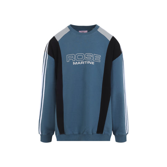 Blue Agean Cotton Panelled Sweatshirt
