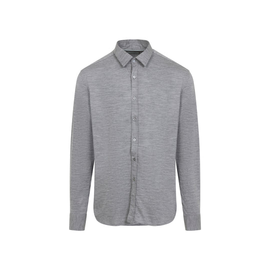 Grey Wool Jersey Shirt