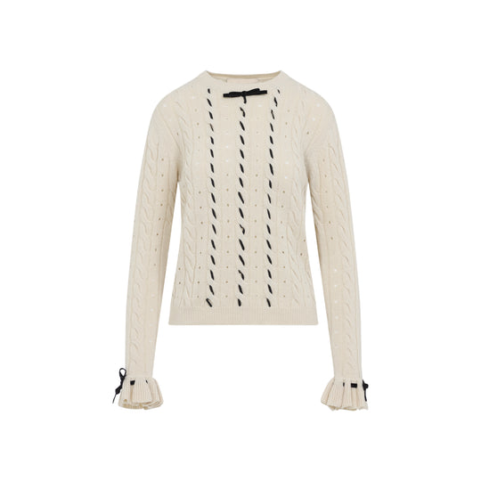 Betulla White Virgin Wool Sweater
