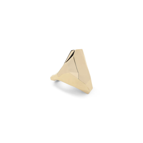 Gold Cubic Metal Brass Ring