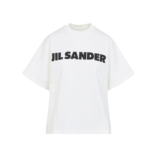 White Oversize Logo Cotton T-Shirt