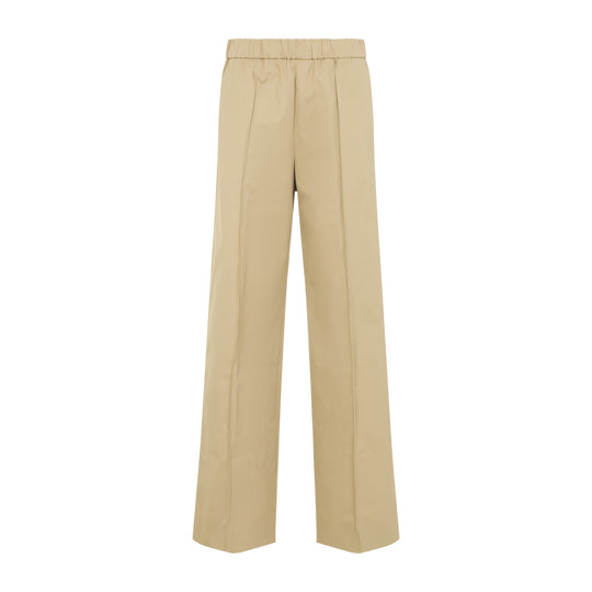 Dark Beige Track Inspired Relaxed Cotton Pants