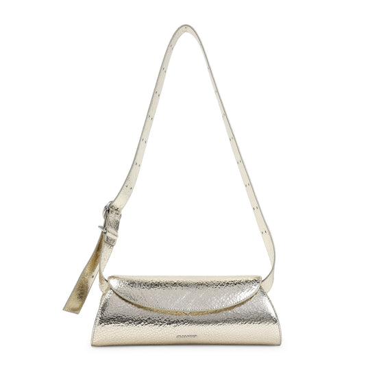 Platinum Cannolo Small Ovine Leather Shoulder Bag