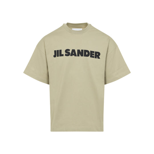 Beige Logo Cotton T-Shirt