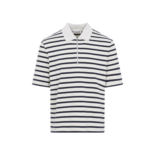 Blue And White Cotton T-Shirt