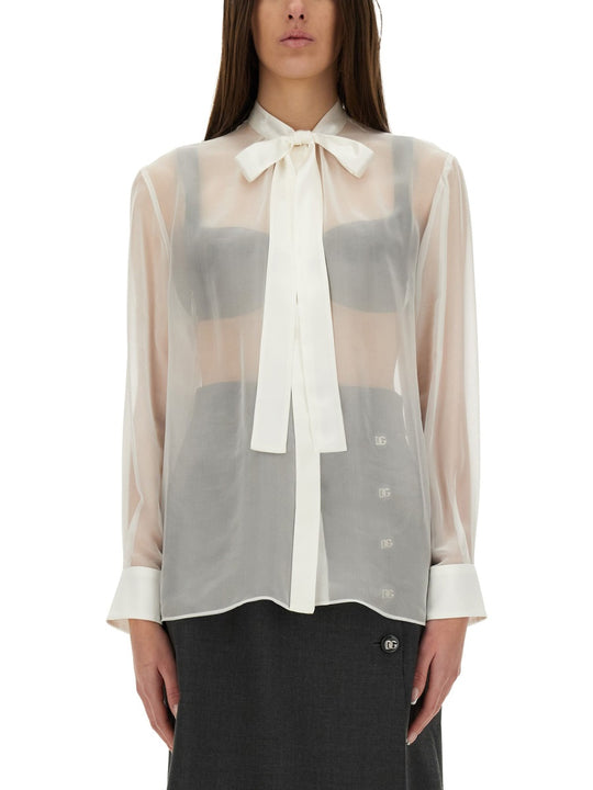 Chiffon Shirt With Bow