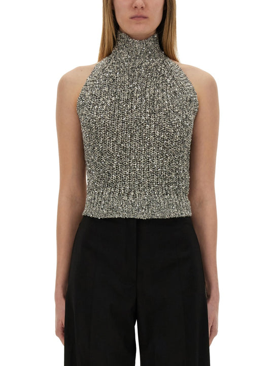 Sequined Tricot Top