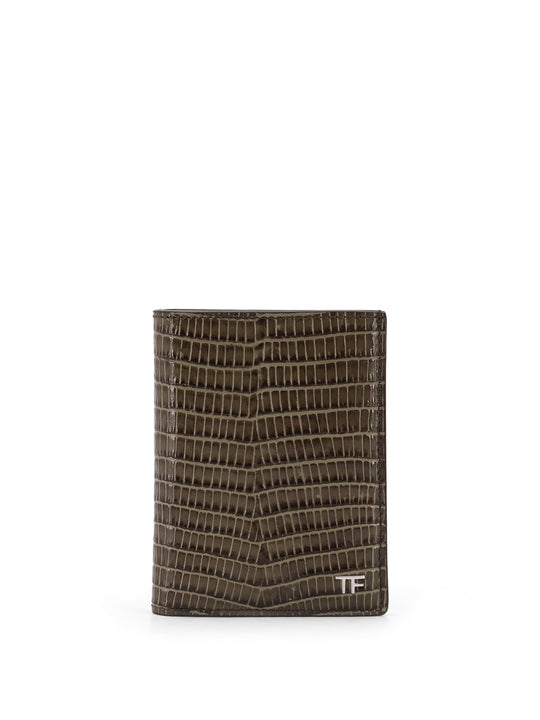 Leather Cardholder With Croco Effect