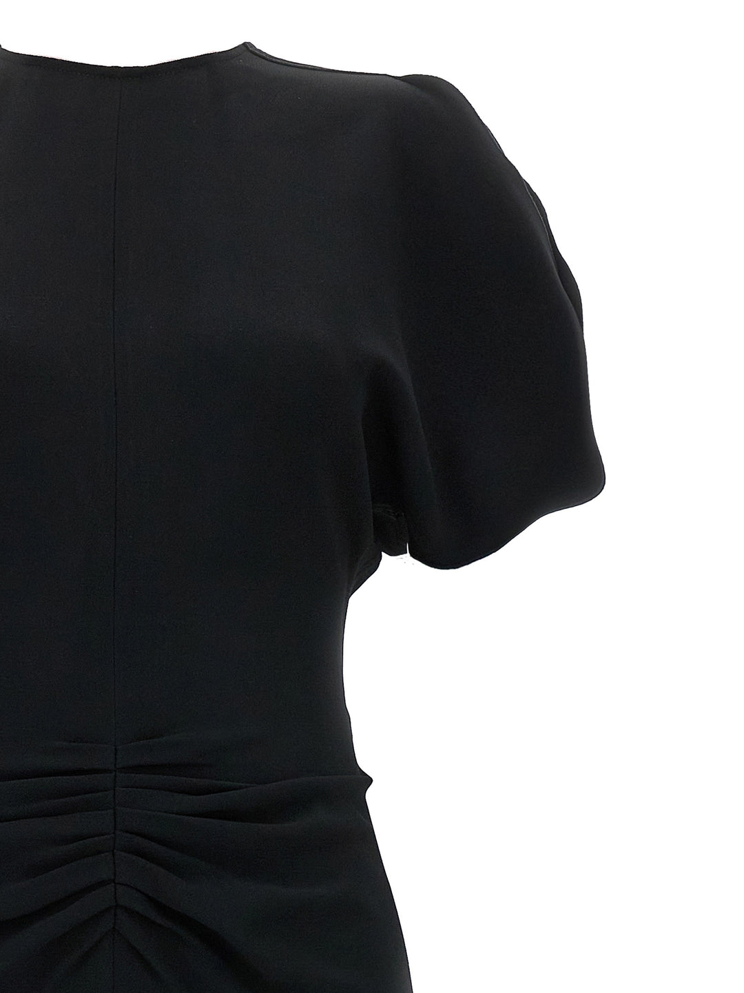Victoria Beckham Gathered Waist Midi Abiti - Nero | b6e39404bfdcffa27f057052d59c53262a41e172