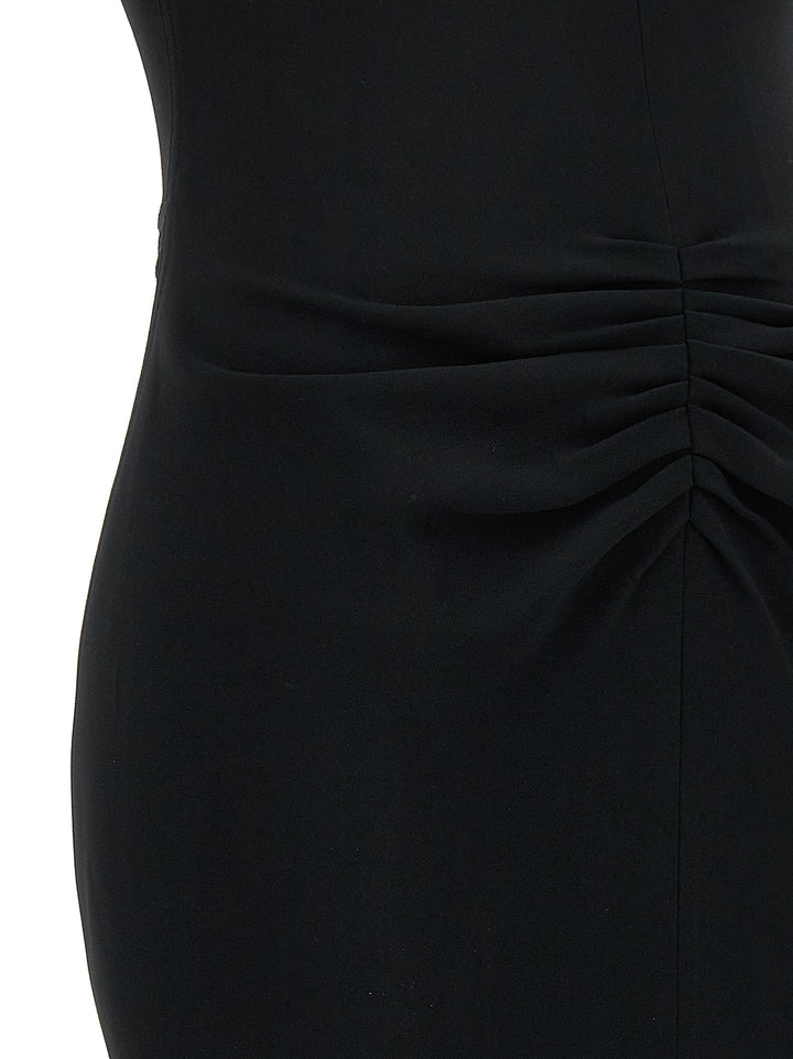 Victoria Beckham Gathered Waist Midi Abiti - Nero | 45ae8ef8b66fd2dd22d35370c7dfcda0994c6250