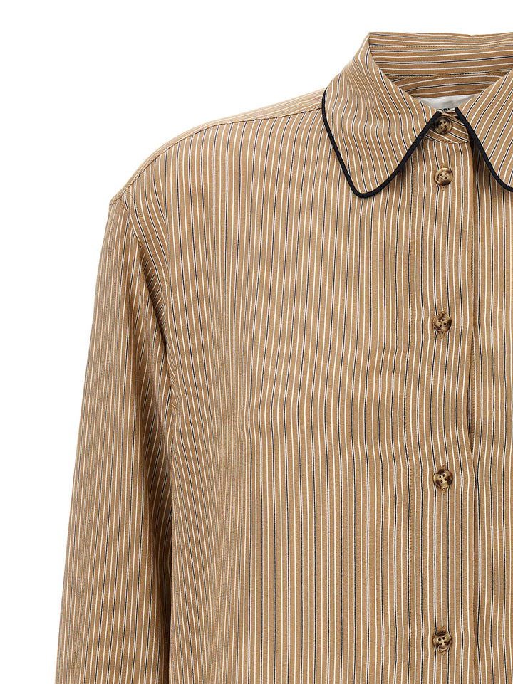 Victoria Beckham Piping Detail Pyjama Camicie - Marrone | aeb0f394546673e76a1ac6271e1621819123e1d9