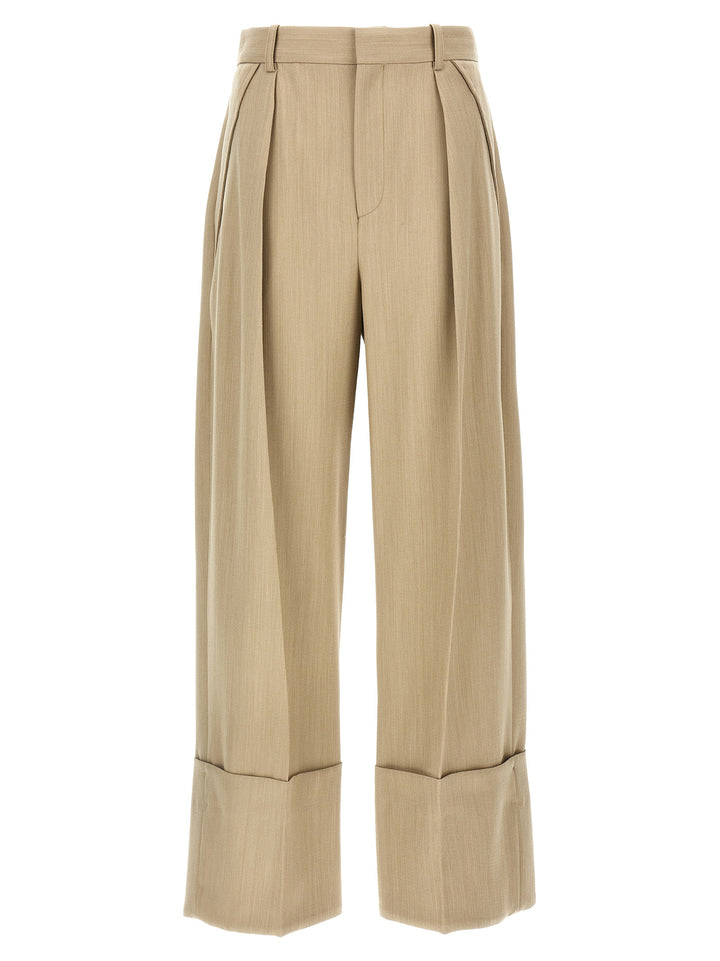 Victoria Beckham Maxi Turn-Up Pantaloni - Beige | 177e621230c349790366f06fa6c66af9b6562762