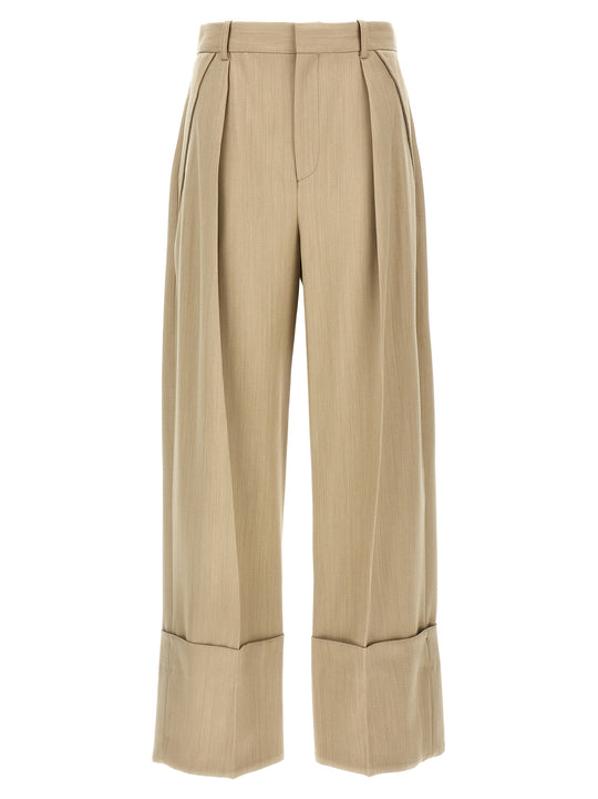 Maxi Turn-Up Pantaloni Beige