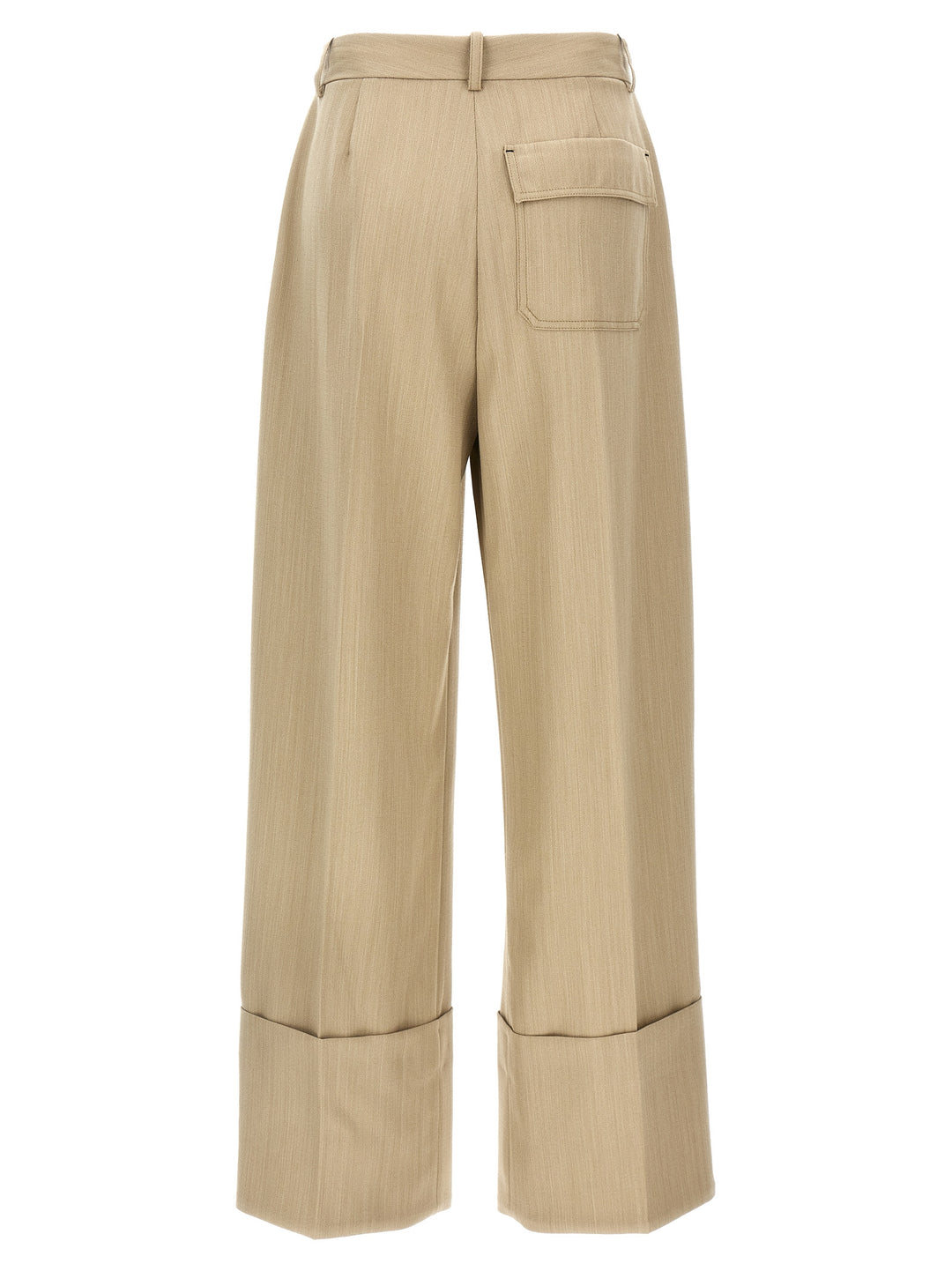 Victoria Beckham Maxi Turn-Up Pantaloni - Beige | 9f55b0b409d8192a84e176cb7955f7dcd51ff0ee