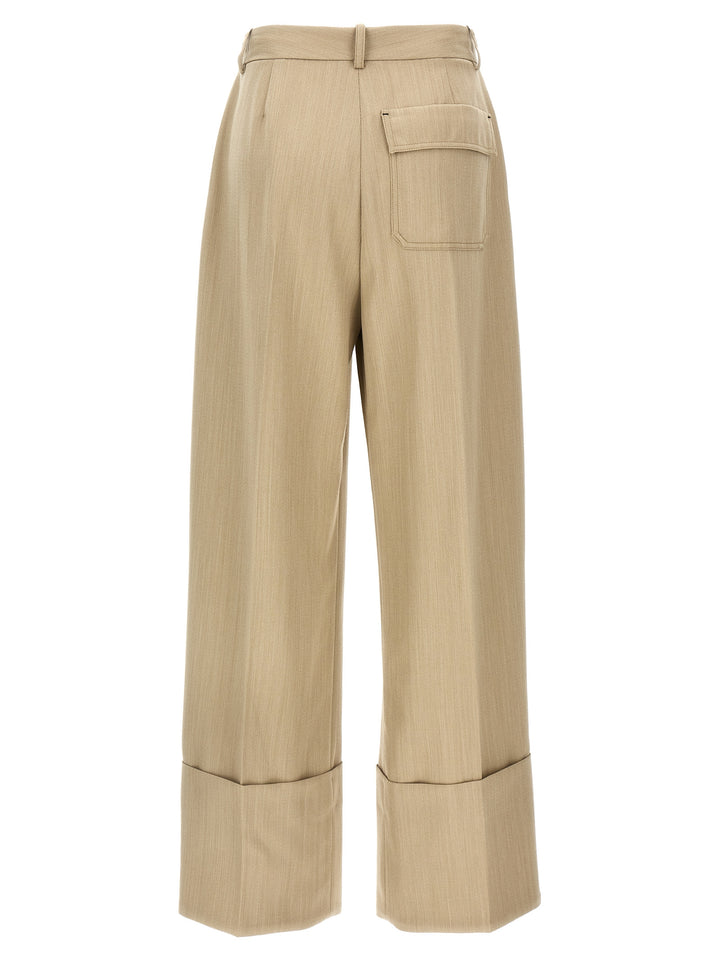 Victoria Beckham Maxi Turn-Up Pantaloni - Beige | 9f55b0b409d8192a84e176cb7955f7dcd51ff0ee