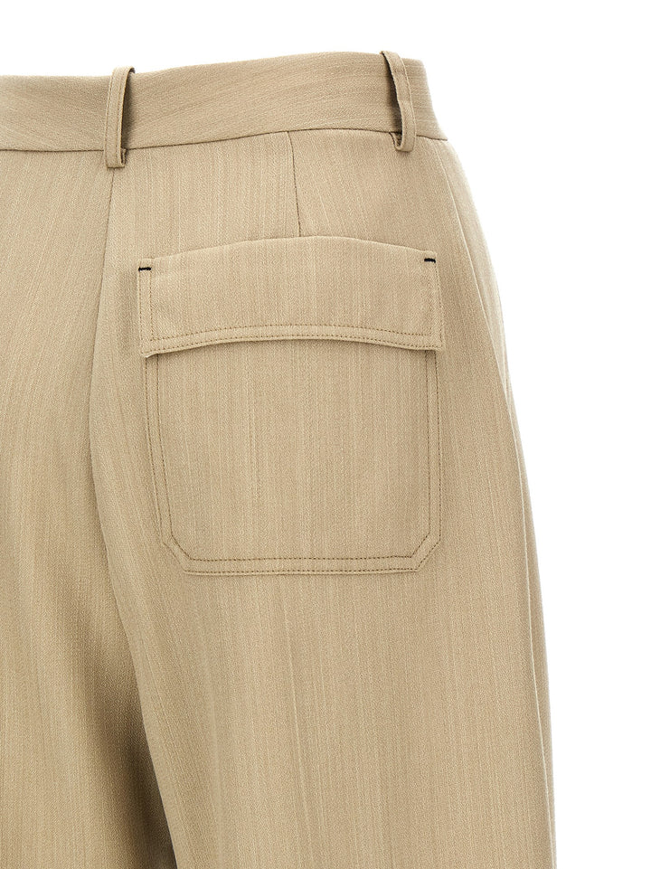 Victoria Beckham Maxi Turn-Up Pantaloni - Beige | 1306b4a0292f5629d37d895058cb4df827a91f56