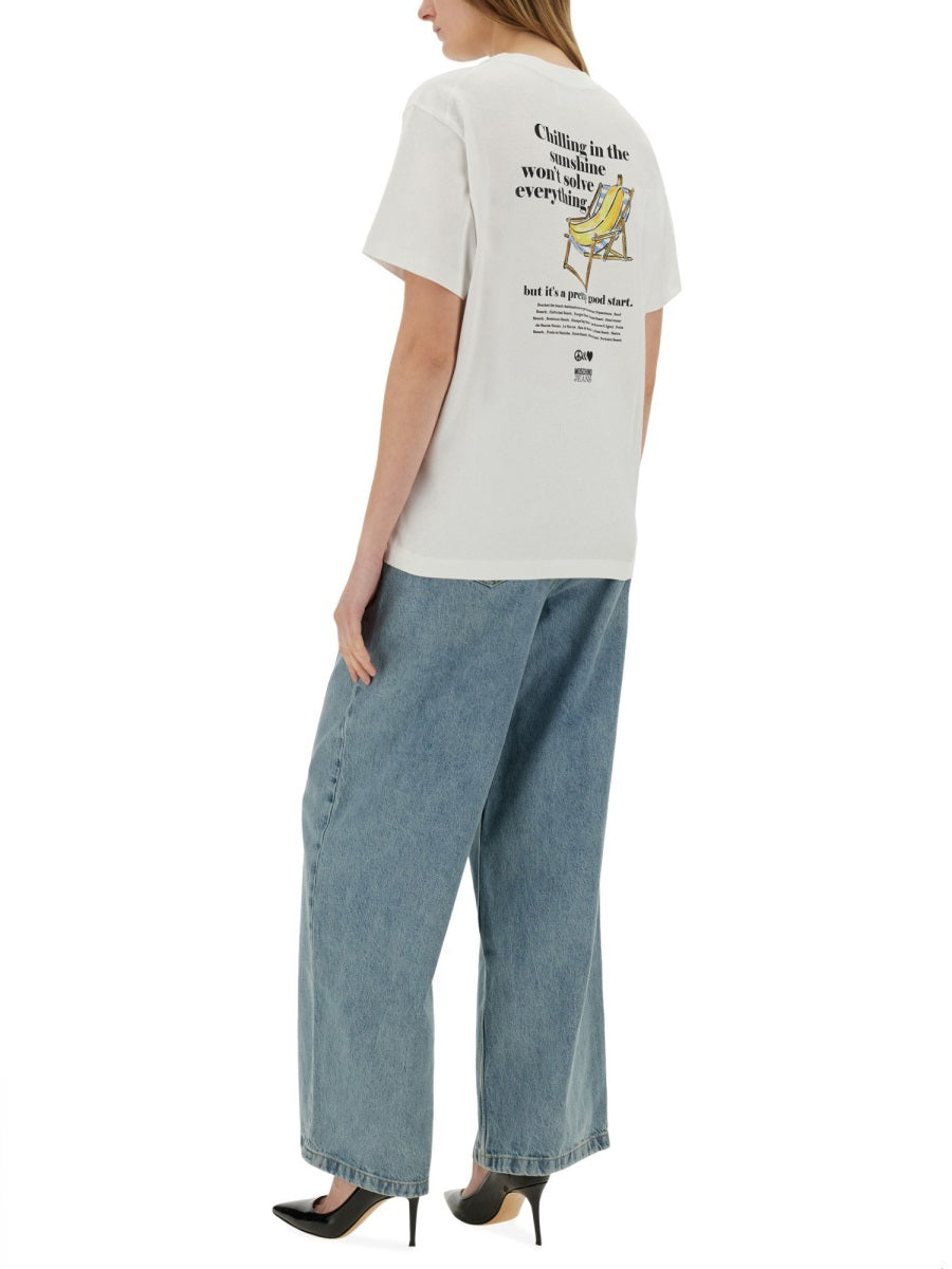 Moschino Jeans T shirt - Bianco | Wanan Luxury