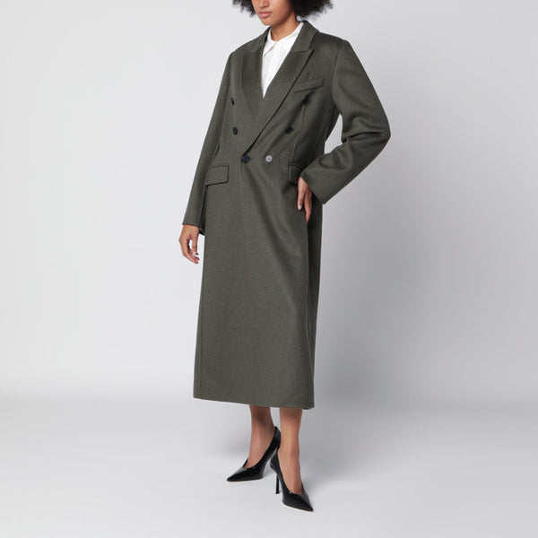 Green Catriona Coat In Wool Blend