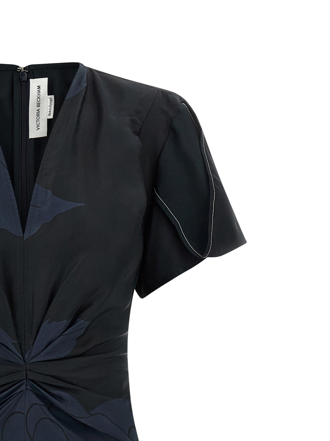 Victoria Beckham Gathered V-Neck Abiti - Blu | 58089ab37c6a34fd7a70a1eb6cf3a2ff03d71ece