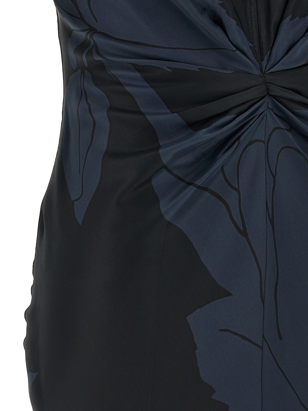 Victoria Beckham Gathered V-Neck Abiti - Blu | 46046744b5d557ca38406f47f0d4cded8d6e4467