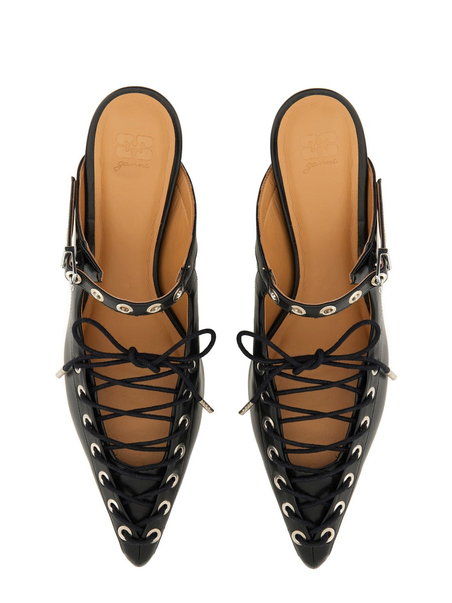 Ganni Decollete - Nero | Wanan Luxury