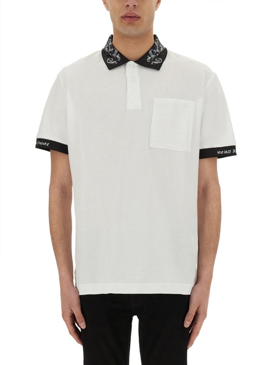 Polo Shirt With Baroque Outline Collar