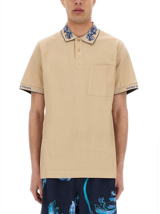 Polo Shirt With Baroque Outline Collar