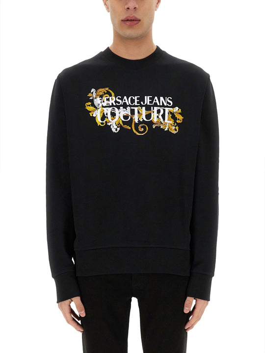 Sweatshirt With Baroque Outline Logo