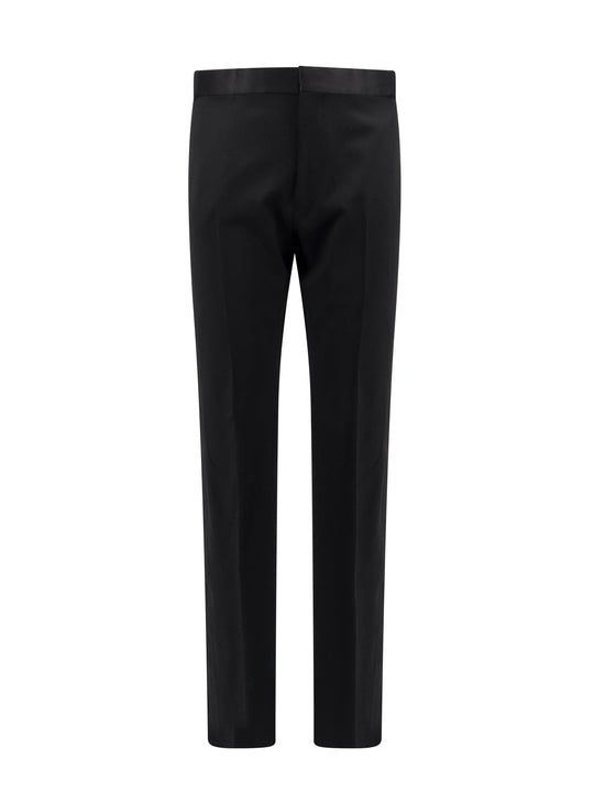 Virgin Wool Trouser With Satin Profiles