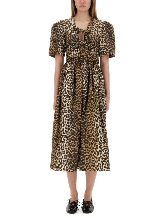 Leopard Print Midi Dress