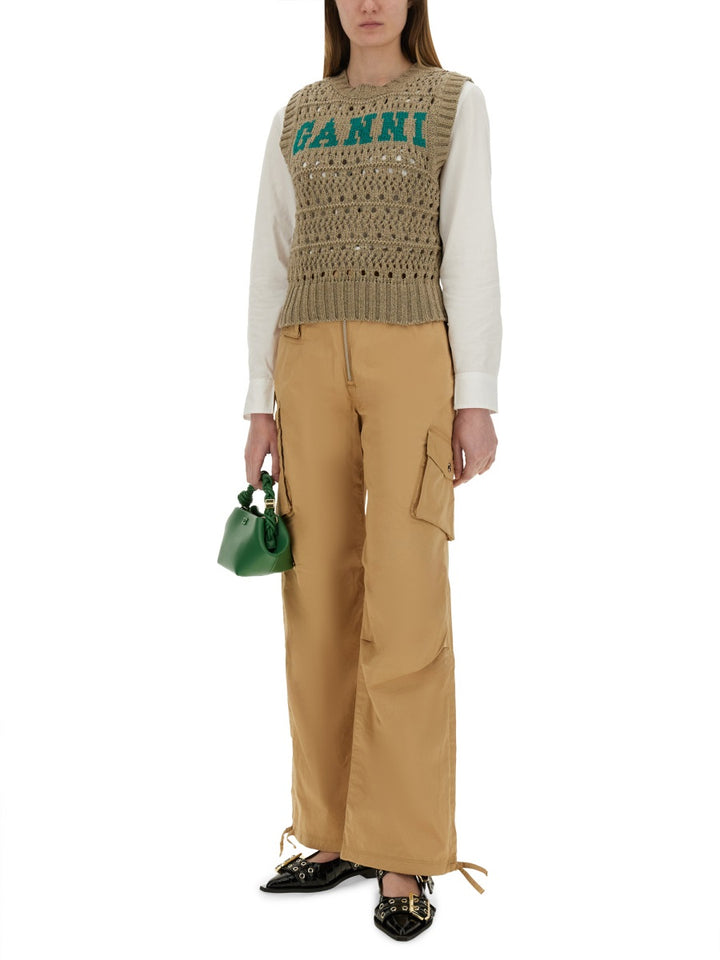 Ganni Pantaloni - Beige | 49ae33475141f6012ab34253298cd2577d0f9d03