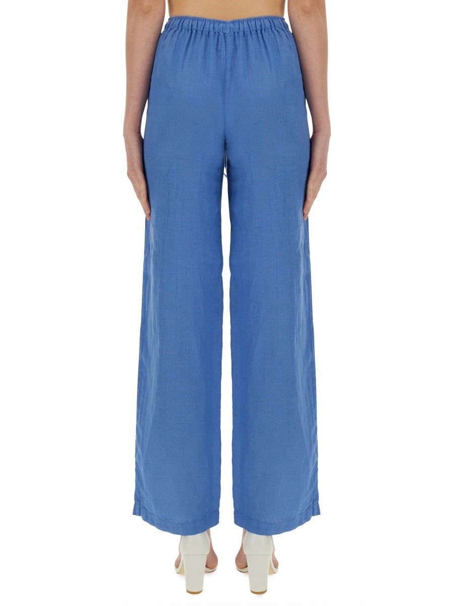 120% Lino Pantaloni - Blu | Wanan Luxury